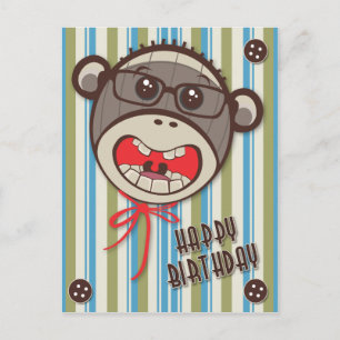 Gekke Glasses Socket Monkey Happy B Day Briefkaart