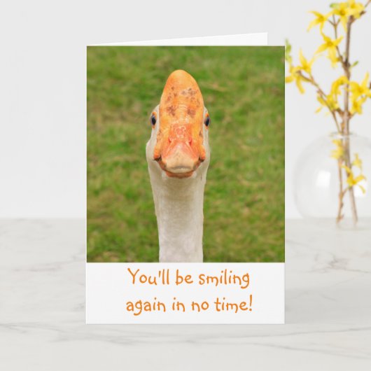 Gekke glimlach gans goed kaart (Gele Bloem)