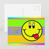 Gekke glimlachend gezicht Emoji Dank u Briefkaart (Voorkant / Achterkant)