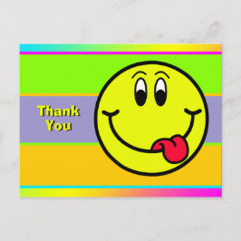 Gekke glimlachend gezicht Emoji Dank u Briefkaart