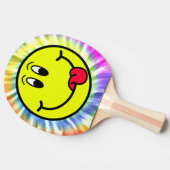 Gekke glimlachend gezicht Emoji Tie Dye Ping Pong  Tafeltennisbatje (Zijkant)