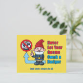 Gekke Gnome en Badger Briefkaart (Staand voorkant)