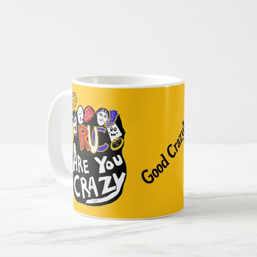 Gekke goede vibes, levendig koffiemok (Voorkant links)