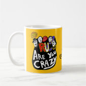 Gekke goede vibes, levendig koffiemok (Links)