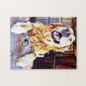 Gekke Golden Retriever foto Legpuzzel (Horizontaal)