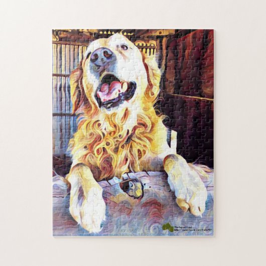 Gekke Golden Retriever foto Legpuzzel (Verticaal)