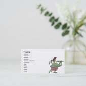 gekke golfgolferkikkervis cartoon visitekaartje (Staand voorkant)