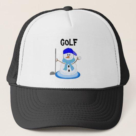 Gekke Golfing Snowman Trucker Pet (Voorkant)