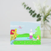 gekke golfkaart briefkaart (Staand voorkant)