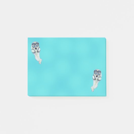 Gekke Goofy Cartoon Ghost Big Eyes Halloween Post-it® Notes (Voorkant)