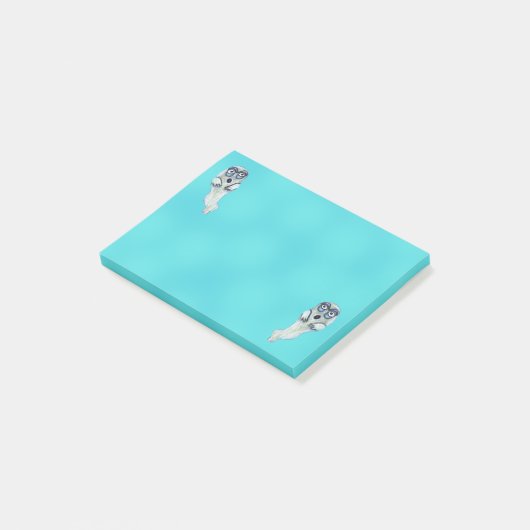 Gekke Goofy Cartoon Ghost Big Eyes Halloween Post-it® Notes (Schuin)