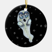 Gekke Goofy Cartoon Ghost Big Eyes Stars Keramisch Ornament (Voorkant)