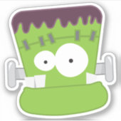 Gekke Goofy Frankenstein's Monster Face Sticker (Voorkant)