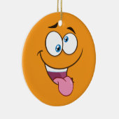 Gekke Goofy Square Emoji Keramisch Ornament (Rechts)