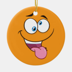 Gekke Goofy Square Emoji Keramisch Ornament