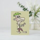 gekke goofy zombie cartoon briefkaart (Staand voorkant)