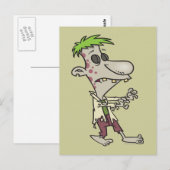 gekke goofy zombie cartoon briefkaart (Voorkant / Achterkant)