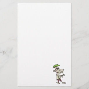 gekke goofy zombie cartoon briefpapier