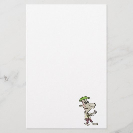 gekke goofy zombie cartoon briefpapier (Voorkant)