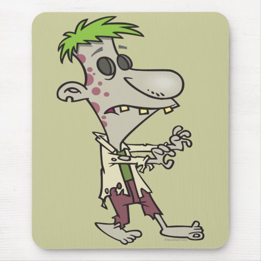 gekke goofy zombie cartoon muismat (Voorkant)