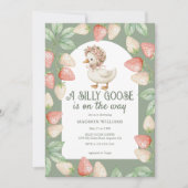 Gekke Goose Aardbeien Meisje Baby shower Kaart (Voorkant)