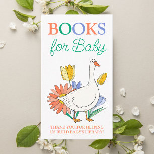 Gekke Goose Baby shower Boeken voor Baby Informatiekaartje