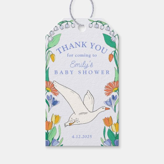 Gekke Goose Baby shower Dank je wel Cadeaulabel (Voorkant)
