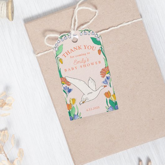 Gekke Goose Baby shower Dank je wel Cadeaulabel