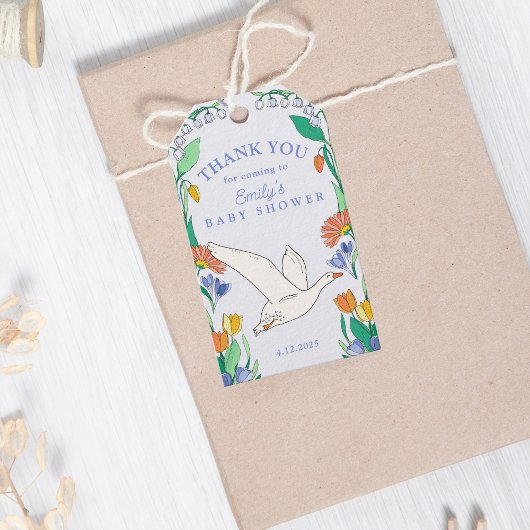 Gekke Goose Baby shower Dank je wel Cadeaulabel