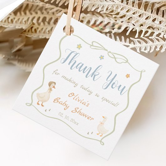 Gekke Goose Baby shower Dank u Bedankjes Labels