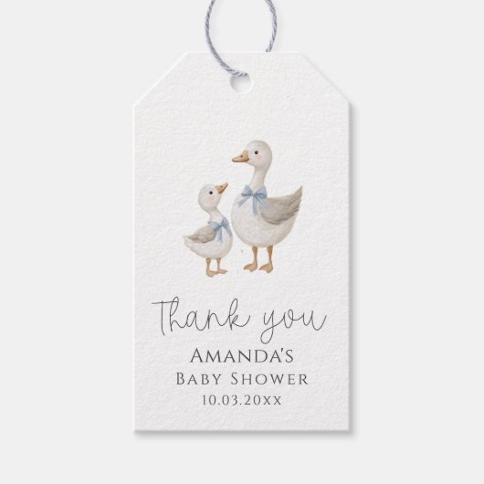 Gekke Goose Baby shower Dank u Cadeaulabel (Voorkant)