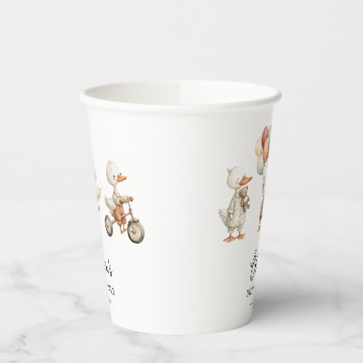 Gekke Goose Baby shower gepersonaliseerde papieren Papieren Bekers (Links)