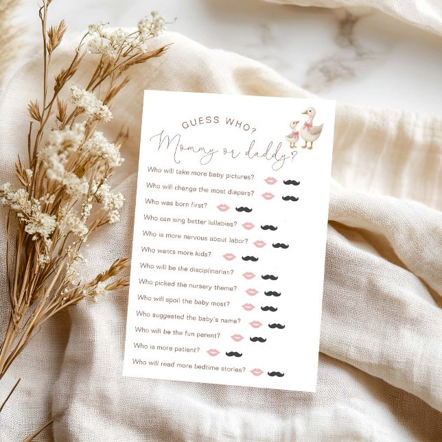 Gekke Goose Baby shower "Guess Who" spel (Creator heeft geüpload)