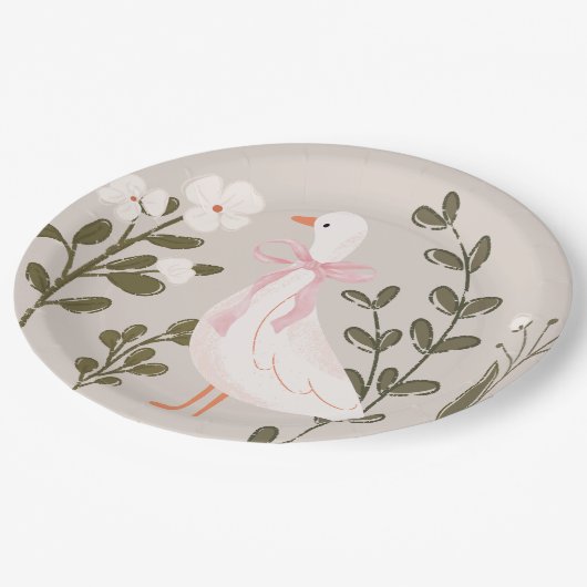 Gekke Goose Baby shower Papier Borden Papieren Bordje (Gekanteld)