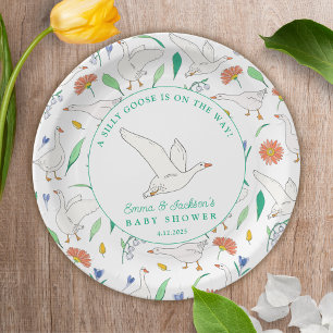 Gekke Goose Baby shower Party Papieren Bordje