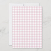 Gekke Goose Baby shower Pink Gingham Uitnodiging (Achterkant)