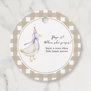 Gekke Goose Baby shower Pop het! Als ze poppen Bedankjes Labels