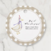Gekke Goose Baby shower Pop het! Als ze poppen Bedankjes Labels (Achterkant)