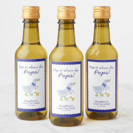 Gekke Goose Baby shower Pop het als ze Poppen Wijn Etiket