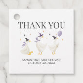 Gekke Goose Baby shower Square Bedankjes Labels (Voorkant)
