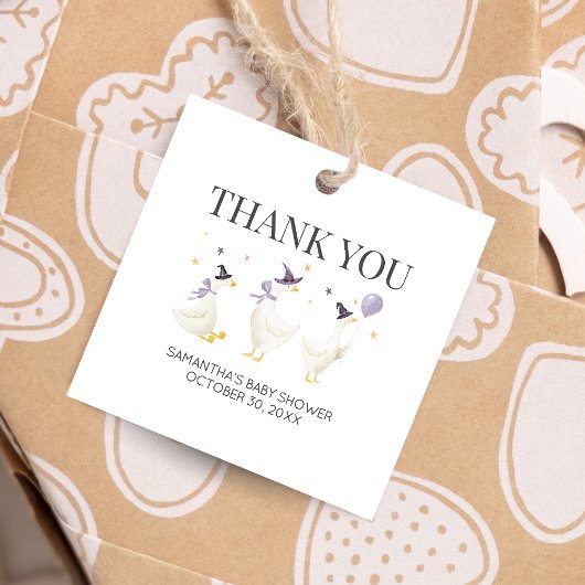 Gekke Goose Baby shower Square Bedankjes Labels