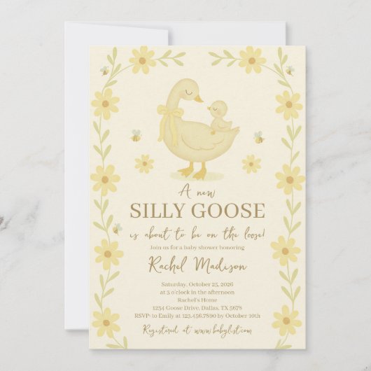 Gekke Goose Baby shower Uitnodiging (Voorkant)