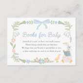 Gekke Goose Bloemen Blauwe strik Boeken voor Baby Informatiekaartje (Voorkant)