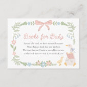 Gekke Goose Bloemen Roze strik Boeken voor Baby Informatiekaartje (Voorkant)