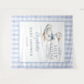 Gekke Goose Blue Baby shower foto achtergrond Wandkleed (Voorkant (horizontaal))