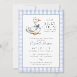 Gekke Goose Blue Baby shower Foto QR-code Kaart