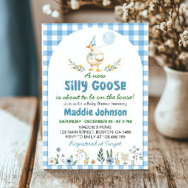 Gekke Goose Blue Balloon Baby shower Kaart