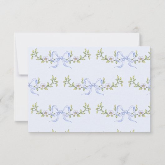 Gekke Goose Blue Bow Baby shower Bedankkaart (Achterkant)