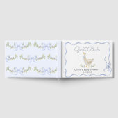Gekke Goose Blue Bow Baby shower Gastenboek (Volledig)