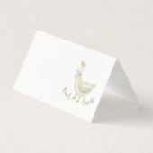 Gekke Goose Blue Bow Baby shower plaatskaart Kaart (Voorkant)